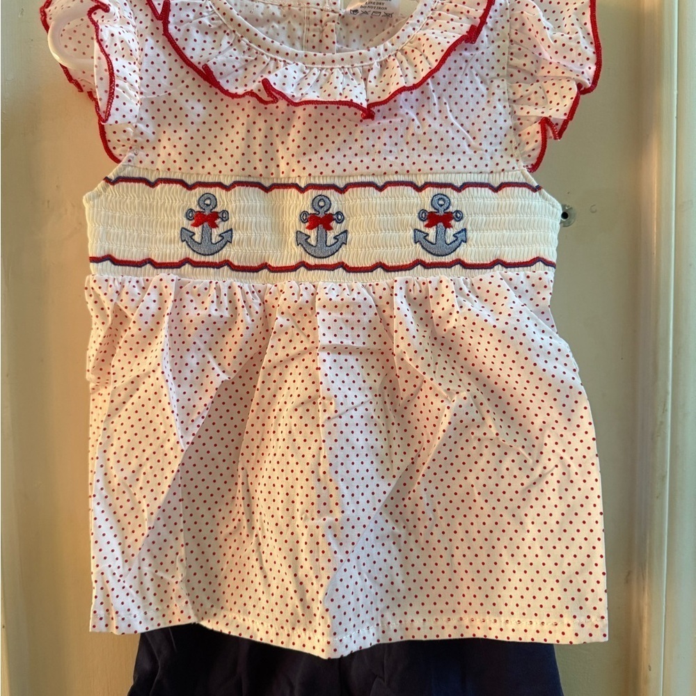 NWT Smocked Anchors Ruffle Short Set - Picture 4 of 8